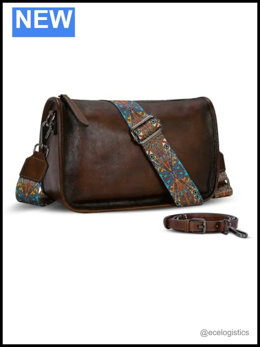 Genuine Leather Crossbody Hobo Bag Women Adjustable 2 Straps Multi Pockets